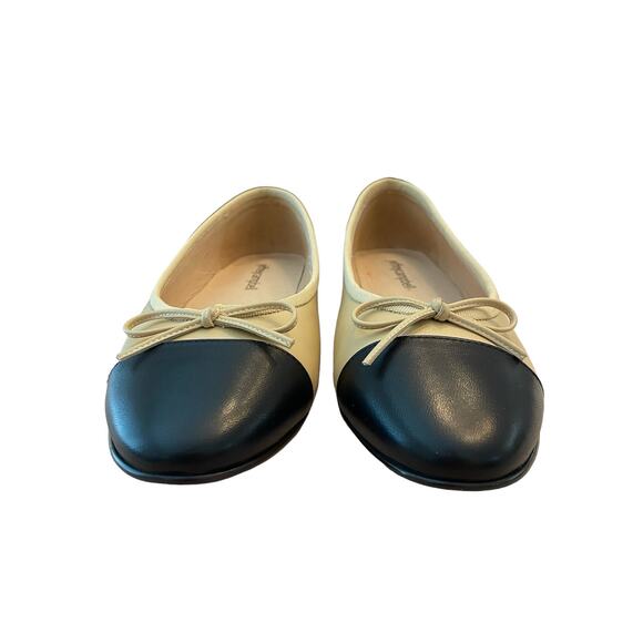 Jeffrey Campbell Arabesque Ballet Flat Bow Slip On Leather Cap Toe Black Size 7 - Picture 4 of 12